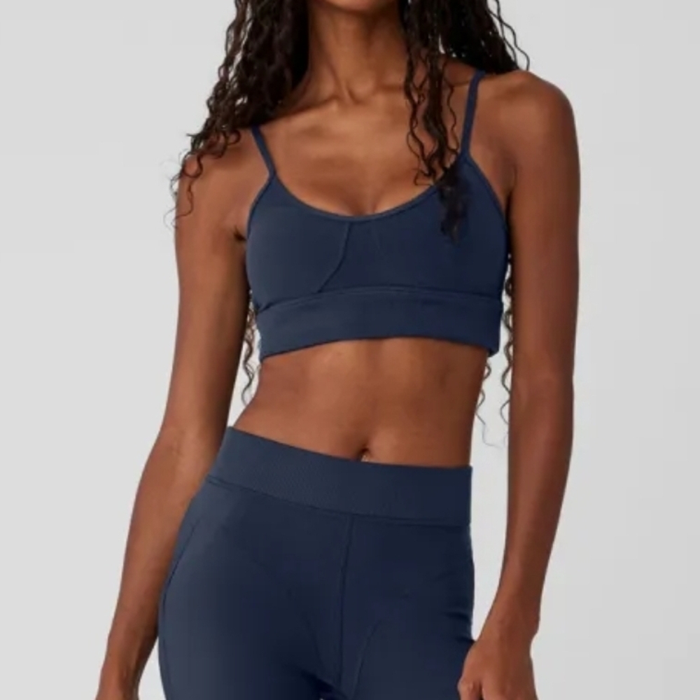 ALO Yoga Head Start Navy SET - Bra (S) & Leggings (XS)